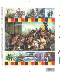 Grande variété de timbres neufs de la Belgique.