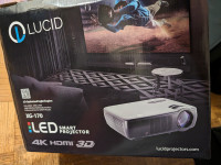 Lucid XG-170 projector and screen