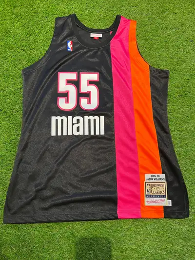 Authentic Mitchell & Ness Jason Williams (White Chocolate) Miami Heat Alternate Basketball Jersey __...