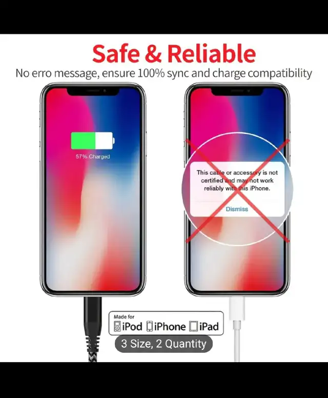 2m USB C to Lightning Fast Charge Fast Data Cable, MFI Certified in Cell Phone Accessories in Markham / York Region - Image 7