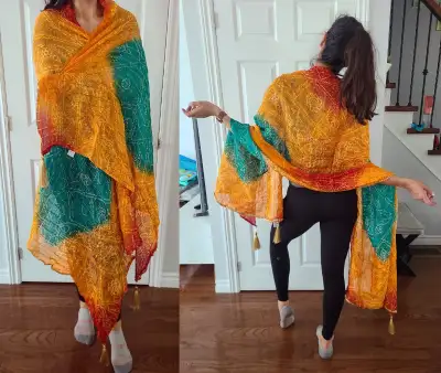 NEW Tassel Trim Dupatta Scarf, Traditional Indian Women Clothing, View more