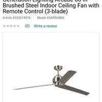 68-inch Indoor Brushed Steel Ceiling Fan with Remote