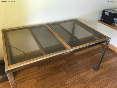 Milo Baughman Extending Glass Top Table, View more