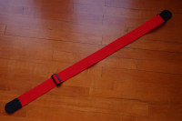 LEVY'S RED GUITAR STRAP, 5 CM WIDE X 160 CM LONG EXCELLENT COND.