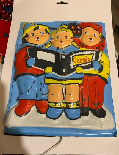 Vintage Vacuform 3D Christmas Caralors Flat Back Blow Mold 1986, View more