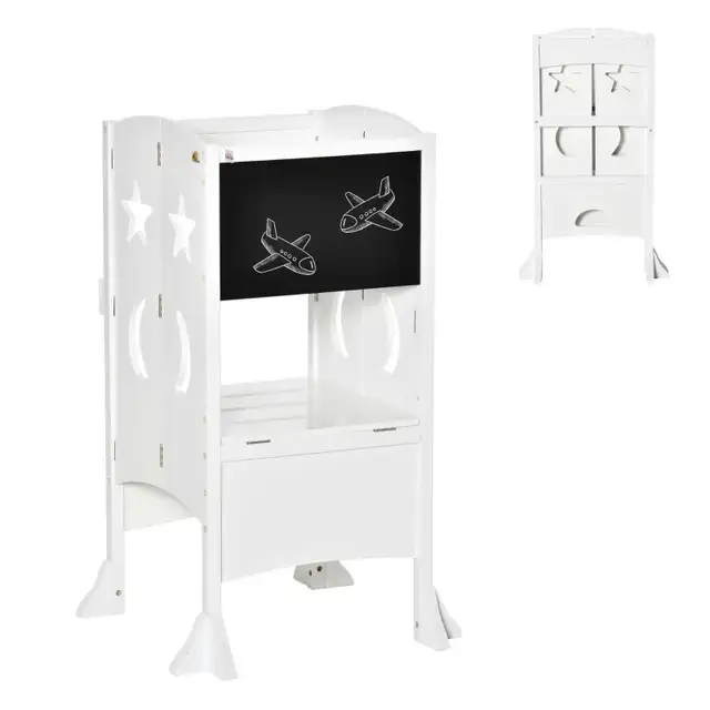 Kids Kitchen Helper Foldable Step Stool Toddler Kitchen Stool wi in Chairs & Recliners in Markham / York Region - Image 3