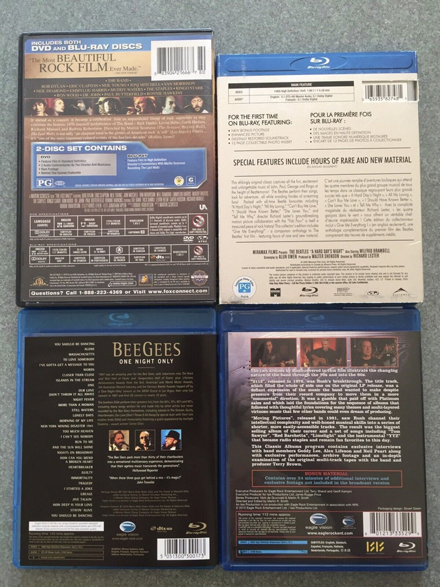 Music Blurays EUC The Band The Beatles Bee Gees Rush Last Waltz  in CDs, DVDs & Blu-ray in Calgary - Image 2