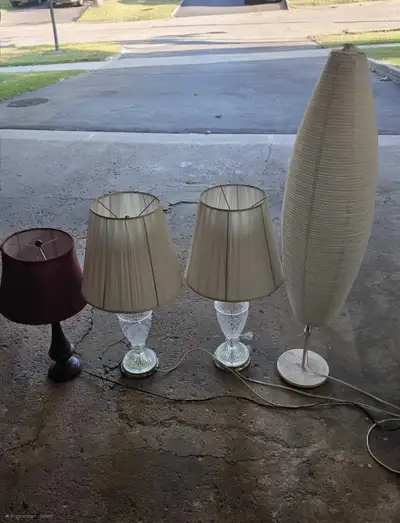 Set of Floor & Table Lamps – Vintage & Modern Mix, View more