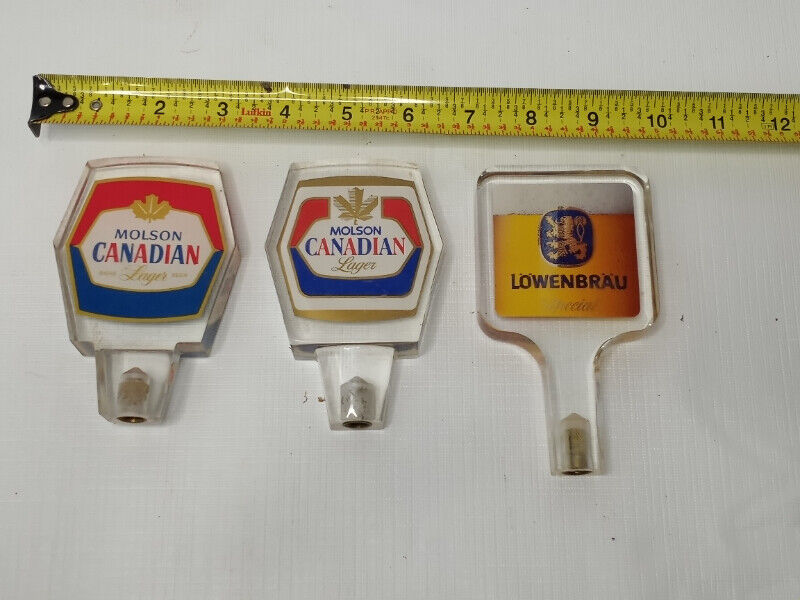 Vintage Beer Tap Handles Molson Canadian and Lowenbrau Arts