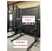 BRAND NEW Commercial Squat Rack, Bar, 175lbs Olympic Plates