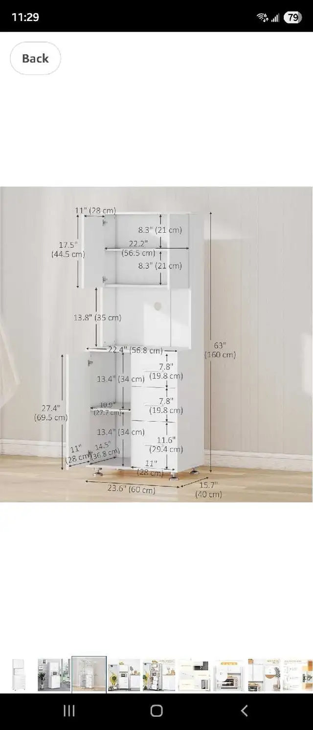 White Kitchen Pantry Cabinet in Hutches & Display Cabinets in City of Toronto - Image 4