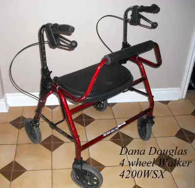 Dana Douglas, 4200 SWX 4-Wheeled Walker, Low model folds 500 lbs, View more