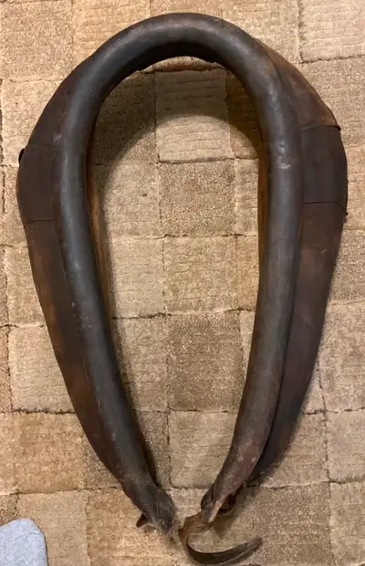 Rare Antique leather horse collar for sale. Measures approx. 24 x17 inches This can be the base for...