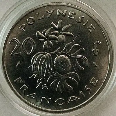 1970 Polynesie Francaise 20 Francs Coin, View more