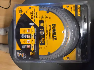 2 X DeWalt 10 in 60T Construction Miter/Table Saw Blade - DW3106, View more