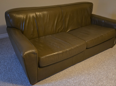 Leather sofa and chair, View more
