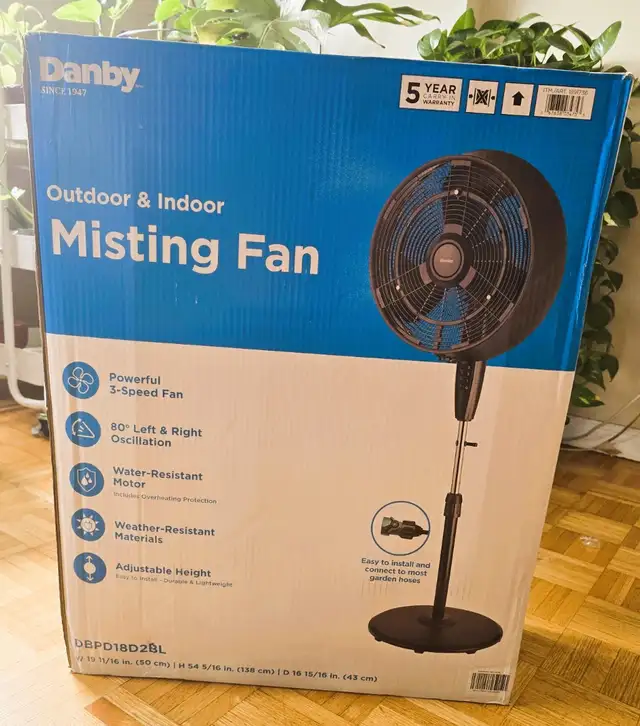 Danby Pedestal Indoor and Outdoor Air Cooler Misting Fan - New in Other in Winnipeg - Image 2