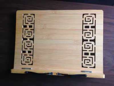 Xlarge Bamboo hands free stand for books, and for tablets, View more