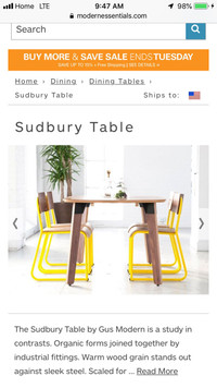 Brand NEW Gus Modern Dining Table -  NEW