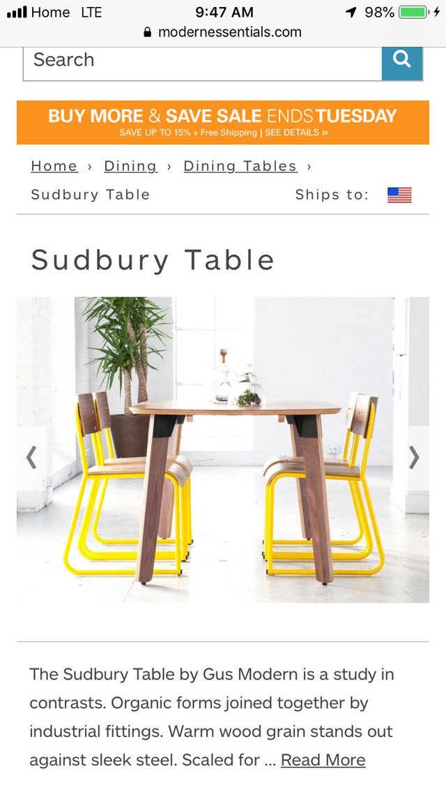 Brand NEW Gus Modern Dining Table -  NEW in Dining Tables & Sets in City of Toronto