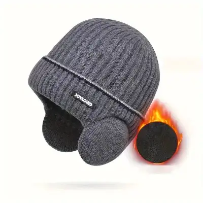 Unisex Large Knit Winter Hat with Fleece Lining, View more