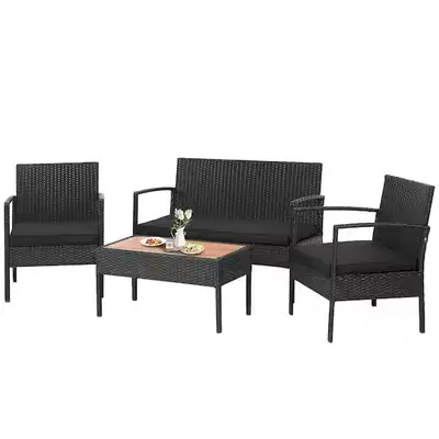 New 4-piece Rattan Patio Furniture Set Outdoor Sofa Set, View more