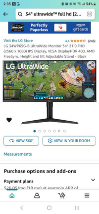 34" UltraWide™ Full HD (2560x1080) HDR IPS Monitor