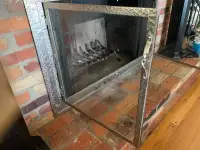 Fire place nickel plated screen 