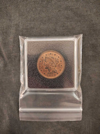 1853 Braided Hair Large Cents High Grade Red Brown United States