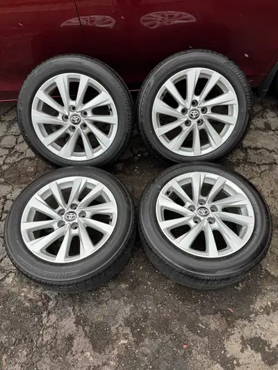 OEM from 2023 Toyota Camry. But you can use on other Camry years also. Tires are like brand new, lot...
