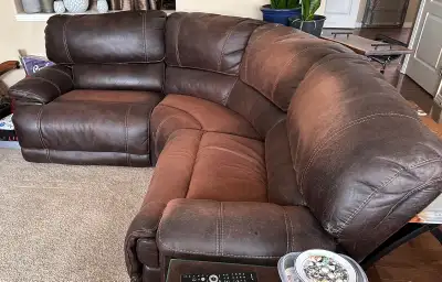 Couch with powered recliner, View more