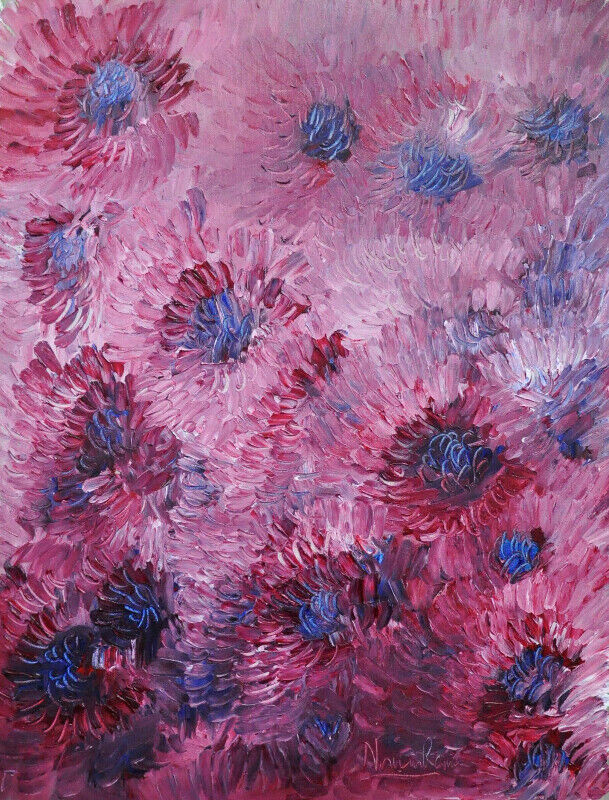 Original Oil Painting - Chrysanthemums in Arts & Collectibles in Hamilton