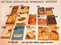 14 Books Romance, intrigue, mystery, adventure