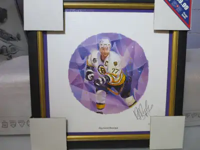 Raymond Bourque Framed Lithograph with signature and COA Includes 2 stamps - print #503/1077 Located...