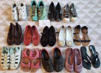 Girls Size 5 , Boots Sneakers Shoes Sandals Crocs - 14 Pairs $40