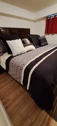 King size bed with nightstand, Mattress not included