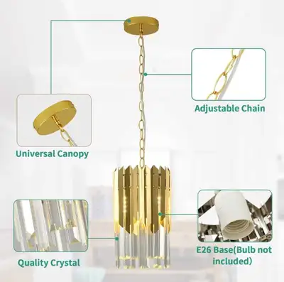 Gold Crystal Chandelier Modern Mini Pendan, View more