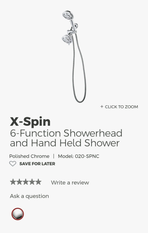 Pfister pulse x-spin showerhead handheld sprayer rainhead kit in Plumbing, Sinks, Toilets & Showers in Cambridge - Image 4
