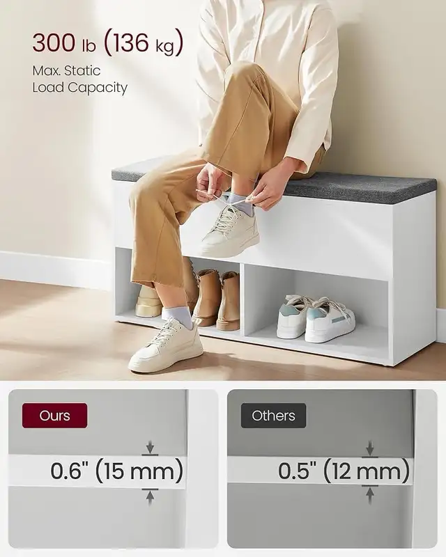 Shoe Bench, Storage Bench with Compartments, Shoe Shelf in Storage & Organization in Markham / York Region - Image 6