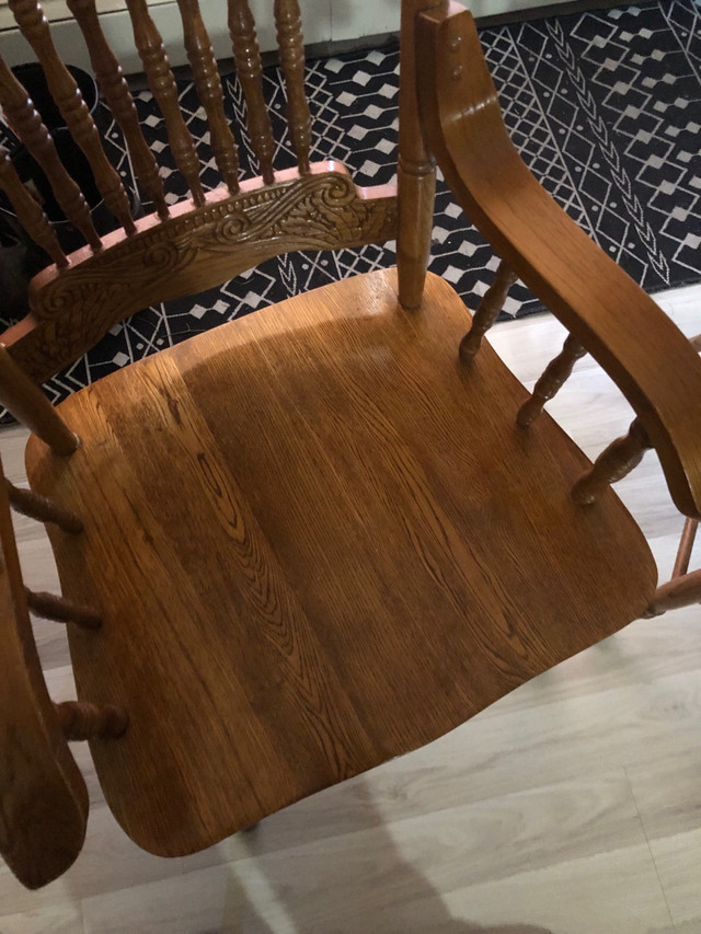 2 solid wood arm dining room chairs  in Dining Tables & Sets in St. Albert - Image 4