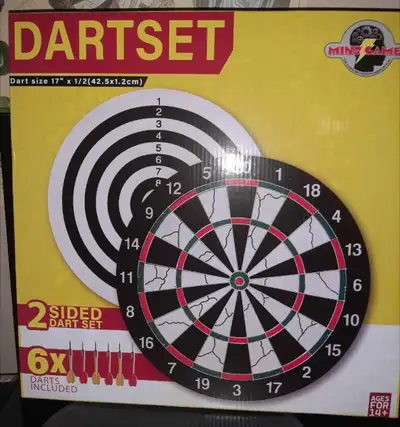 Get ready for some fun with this brand new Mind Game dart set, featuring a 17" dart size (42.5x1.2cm...