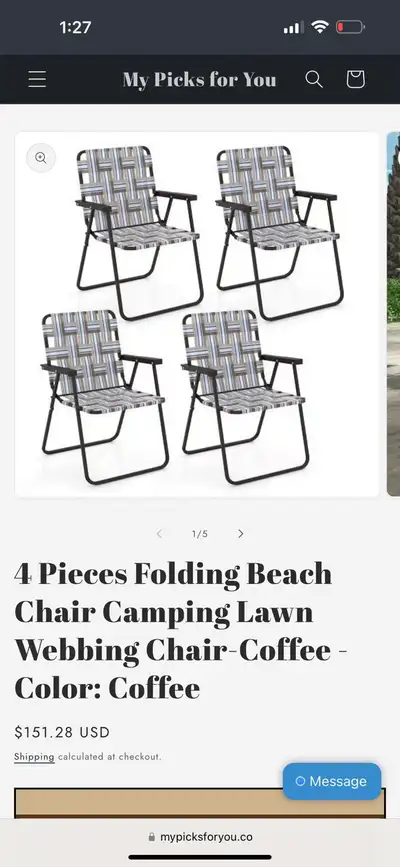 This is a new garden outdoor folding chairs set of 4, perfect for camping, lawn, beach, and more, ea...