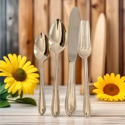 Vintage silver plated cutlery set/ flatware set for 8 persons , View more