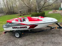 2008 Red 155 Speedster Seadoo Boat and Trailer