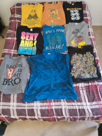 All 9 Assorted novelty t-shirts for 40$