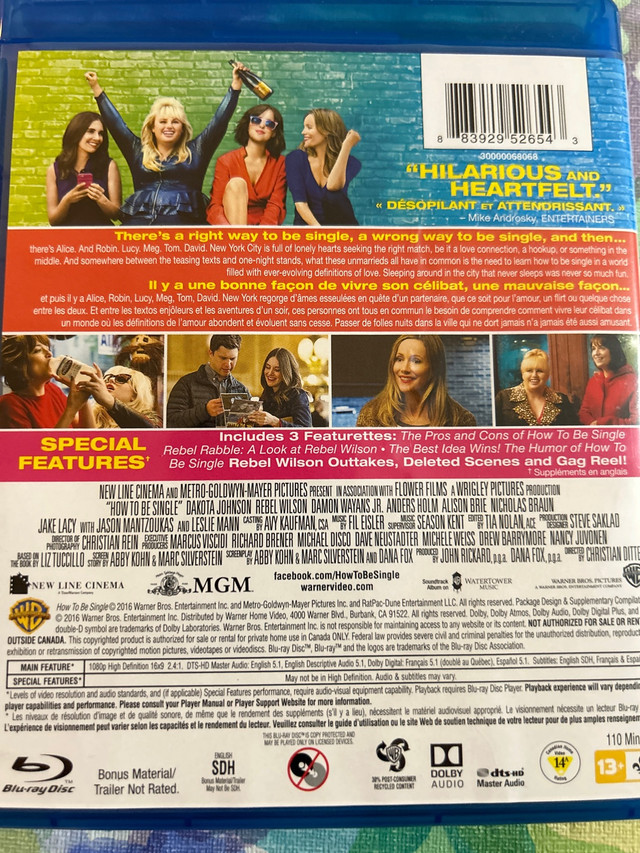 How to Be single Blu-ray bilingue 5$ dans CD, DVD et Blu-ray  à Lévis - Image 2