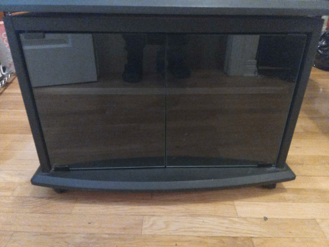 TV Stand, with glass doors, wheels & 360° rotation in TV Tables & Entertainment Units in Ottawa - Image 2