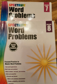 Math book: Spectrum Word Problems 7&8 and 101 Challenging Maths