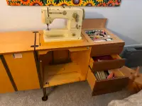 Bernina 730 Sewing Machine with Cabinet & Sewing Basket