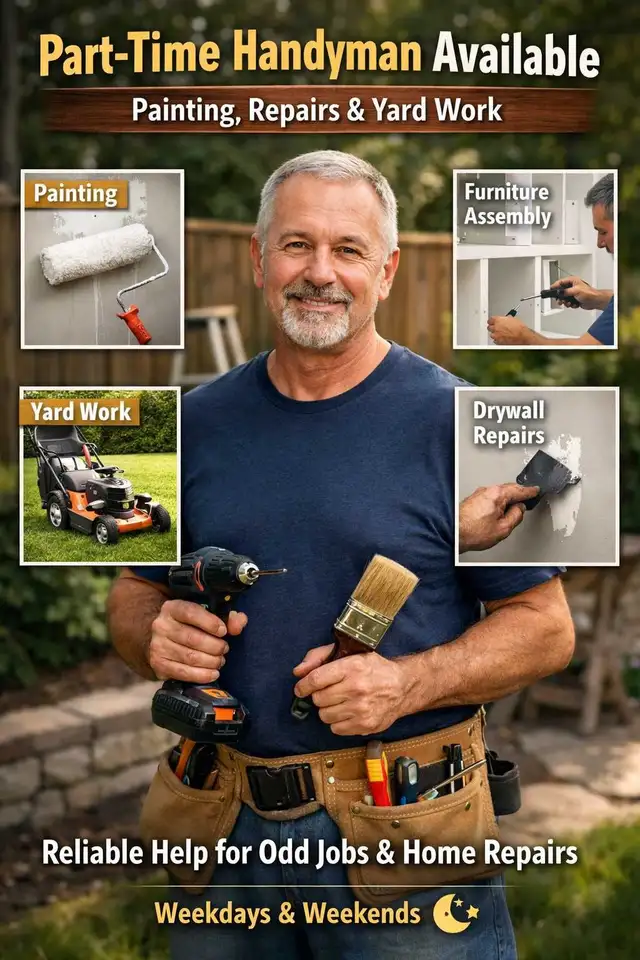 Part-Time Handyman Available – Painting, Repairs & Yard Work
